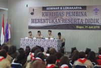 Pramuka: ebanyak 120 pembina Gerakan Pramuka Kwartir Cabang (Kwarcab) Kota Bogor mengikuti Seminar dan Lokakarya (Semiloka) di aula SMK Negeri 3 Kota Bogor, Selasa (31/7).
