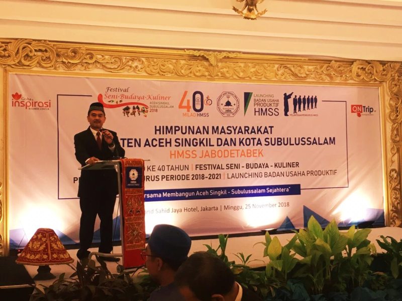Suasana Perayaaan Ulang Tahun ke- 40 HMSS Jabodetabek diiringi dengan Pemberian Penghargaan untuk Masyarakat Aceh Singkil dan Subulussalam.