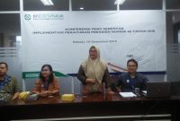 Pemaparan: Kepala Cabang BPJS Kesehatan Bekasi Siti Farida Hanoum memaparkan terkait Perpres 82 Tahun 2018.