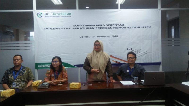 Pemaparan: Kepala Cabang BPJS Kesehatan Bekasi Siti Farida Hanoum memaparkan terkait Perpres 82 Tahun 2018.