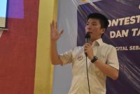 Anthony Leong Saat Mengisi Pembekalan Relawan PRIDE (Prabowo-Sandi Digital Team) di Meruya, Jakarta Barat. 