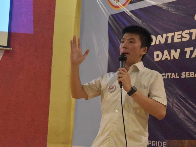 Anthony Leong Saat Mengisi Pembekalan Relawan PRIDE (Prabowo-Sandi Digital Team) di Meruya, Jakarta Barat. 