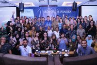 Foto Bersama: Seluruh jajaran Forum HRD Jababeka dan Menteri Perindustrian Airlangga Hartarto pada HRD Forum Jabeka di Cikarang, Bekasi, pada Jumat (15/2/2019).