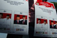 Ilustrasi surat suara pilpres 2019.