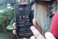 tampilan aplikasi JAKEVO yang dapat didownload melalui  play store.