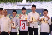 

Caption Foto : Ajib Hamdani (Wakil Bendahara Umum BPP HIPMI), Akbar Buchari (Mantan Ketum BPD HIPMI Sumut), Mardani H Maming (mantan Bupati Tanah Bumbu dan Ketua Apkasi) dan Bagas Adhadirgha (Ketua Bidang Luar Negeri dan Pariwisata BPP HIPMI) saat penentuan nomor urut di acara silaturahmi Nasional dan Buka Puasa bersama HIPMI di Hotel Ritz Carlton Mega Kuningan, Jakarta pada hari minggu tanggal 26 Mei 2019.