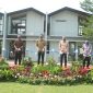 Gunting Pita : Bobby Benarto Suadi Selaku Chief Customer Officer (CCO), Tevilyan Yudistira Rusli Chief Financial Officer (CFO), Rudy Halim Chief Executive Officer (CEO), dan Ju Kian Salim Chief Operating Officer (CFO)PT Lippo Cikarang Tbk meresmikan Grand Opening Travertine Estate yang merupakan persembahan dari Waterfront Estates Lippo Cikarang.