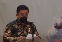 Kepala Bappeda Kabupaten Bekasi, Dedi Supriadi di saat pembukaan kegiatan Rembuk Stunting yang diberlangsung di Hotel Nuanza, Cikarang Selatan, Kamis (16/9/21
).