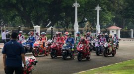 Parade pebalap MotoGP di Istana (Hanafi/detikcom)