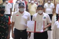 Pelaksana Tugas (Plt.) Wali Kota Bekasi Tri Adhianto menghadiri deklarasi komitmen anti korupsi.