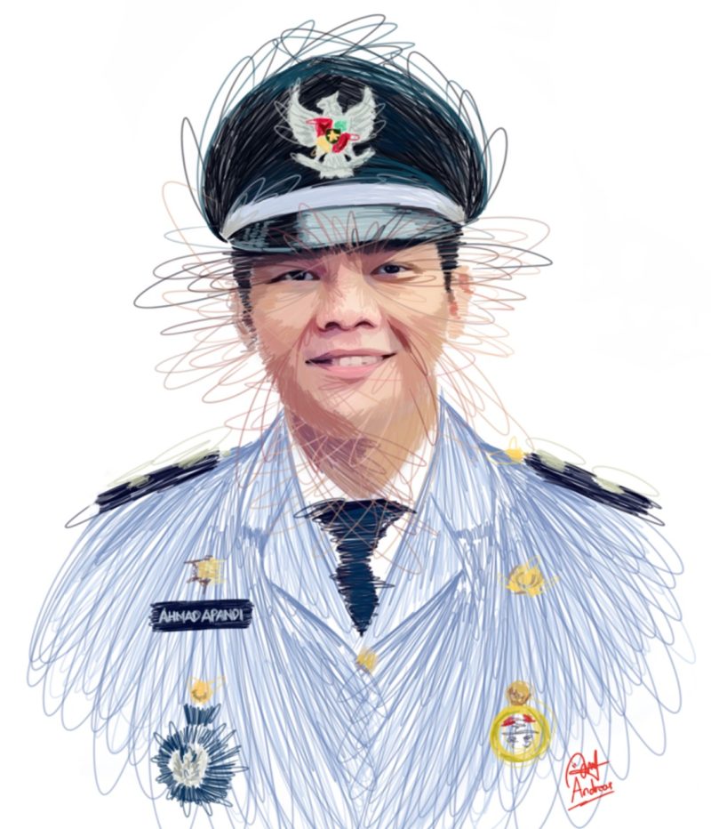 Lukis : Lurah Jatirangga Ahmad Apandi.