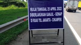 Foto : Plang ganji genap arus mudik 2022