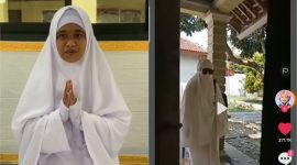 Wanita bercadar di Pringsewu, Lampung. /Tiktok dan Instagram
