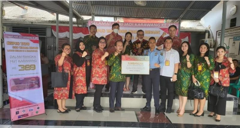 Captio Foto : Dalam Rangka memperingati Hari Jadi Kabupaten Karawang ke-389, Lapas karawang menggadeng INI (Ikatan Notaris Indonesia) kabupaten karawang beserta IJTI (Ikatan Jurnalis Televisi Indonesia) Karawang.