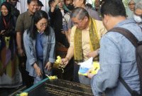 Wakil Menteri Lingkungan Hidup dan Kehutanan (LHK), Dr Alue Dohong meresmikan Ekoriparian Mega Regency di Desa Sukaragam Kecamatan Serang Baru.
