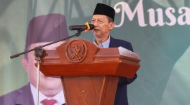 TUAN RUMAH : Ketua Harian Lembaga Pengembangan Tilawatil Qur'an Jawa Barat, Prof Dr. KH. Badruzzaman M. Yunus menyampaikan, Kabupaten Bekasi dipastikan akan menjadi tuan rumah gelaran MTQ Tingkat Provinsi Jawa Barat ke-38 pada tahun 2024. 
