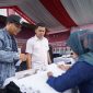 Simulasi Pemungutan dan Penghitungan Suara Pemilu 2024 Tingkat Kabupaten Bekasi di Plaza Pemkab Bekasi, Cikarang Pusat pada Rabu (31/01/2024).