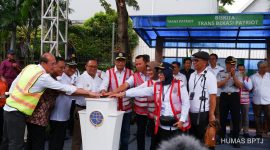 Peresmian: BISKITA Trans Bekasi Patriot diresmikan langsung oleh Menteri Perhubungan RI Budi Karya Sumadi bersama Pj. Wali Kota Bekasi Gani Muhamad.