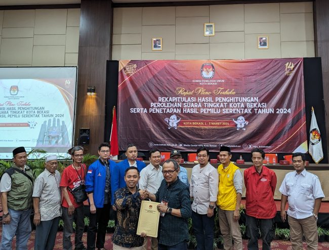 Foto : KPU Kota Bekasi Sudah Selesaikan Hasil Rekapitulasi Suara Tingkat Kota, Rabu (13/03/24) (doc.cam)