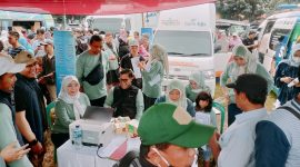 Pelayanan: Stand Bapenda Kabupaten Bekasi di acara Botram, pada Sabtu 9 Maret 2024.