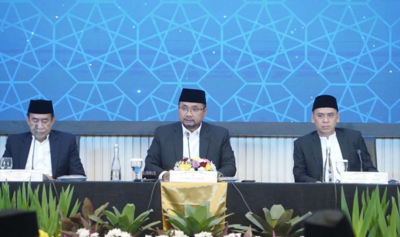 SIDANG ISBAT : Sidang Isbat (penetapan) 1 Ramadan 1445 H yang dipimpin Menteri Agama Yaqut Cholil Qoumas di Kantor Kementerian Agama, Jalan MH Thamrin No. 6, Jakarta, Minggu (10/3/2024).