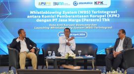 Komisi Pemberantasan Korupsi (KPK) bersama PT Jasa Marga (Persero) Tbk menggelar peluncuran Whistleblowing System (WBS) terintegrasi, serta sekaligus menggelar Bootcamp Duta Anti Korupsi Jasa Marga Group pada Rabu, (24/04).