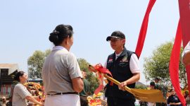 Pj. Bupati Bekasi Dani Ramdan menghadiri peletakan batu pertama Kantor Tzu Chi Cikarang, di Desa Karangbaru, Kecamatan Cikarang Utara, pada Sabtu 03/08/2024. 