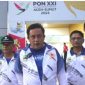Pj Bupati Bekasi Dedy Supriyadi didampingi Pj Sekretaris Daerah (Sekda) Jaoharul Alam, Kepala Disbudpora, Iman Nugraha dan Kadiskominfosantik, Yan Yan Akhmad Kurnia menyambangi atlet Kabupaten Bekasi yang tengah berlaga membela Jawa Barat di PON Aceh-Sumut 2024.
