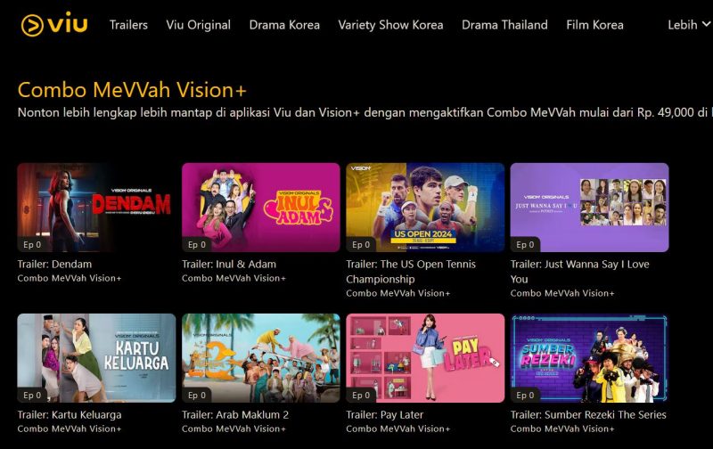 Viu, layanan streaming video OTT pan-regional terkemuka dari PCCW yang beroperasi di 16 negara dan Vision+ OTT