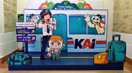 Ornamen Ramadan dan Idulfitri percantik Stasiun Cirebon. (Foto: Ist.)
