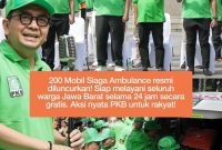 PKB Jabar luncurkan 200 ambulans GTD gratis 24 jam.