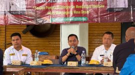 Ketua KPUD Kabupaten Bekasi, Ali Rido, memberikan sambutan dalam kegiatan Pembinaan Kepemudaan Kecamatan Cibitung, Rabu (28/5/2025).