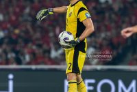 Emil Audero tampil solid di laga debutnya bersama Timnas Indonesia, menjaga gawang dari serangan China.(foto.doc PSSI).