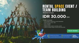 Suasana seru aktivitas team building di WaterBoom Lippo Cikarang yang kini menghadirkan layanan Rental Space Event & Team Building bernuansa Bali dengan harga mulai Rp30 ribu per orang.