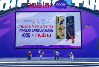 Tampilan virtual stage peluncuran AXIS x nubia Neo 3 Series di platform Roblox – nubia Land, menghadirkan pengalaman interaktif bagi gamer muda Indonesia. Kolaborasi ini menghadirkan smartphone gaming berperforma tinggi dengan kuota hingga 200GB dan bonus unlimited gaming dari AXIS.