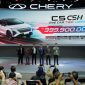 Peluncuran resmi Chery C5 CSH di Indonesia, menampilkan SUV terbaru dengan tagline “One Car Two Vibes” dan harga mulai Rp399.900.000 (OTR Jakarta), disaksikan jajaran manajemen Chery serta awak media dalam sebuah acara pameran otomotif.