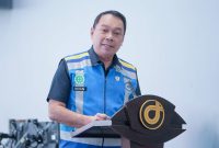 Direktur Utama PT Jasa Marga (Persero) Tbk, Rivan A. Purwantono, menyampaikan sambutan pada peringatan HUT ke-48 Jasa Marga di Jakarta, Minggu (1/3/2026). Dalam momentum tersebut, Jasa Marga menegaskan komitmen percepatan transformasi digital dan penguatan budaya layanan berorientasi pelanggan.