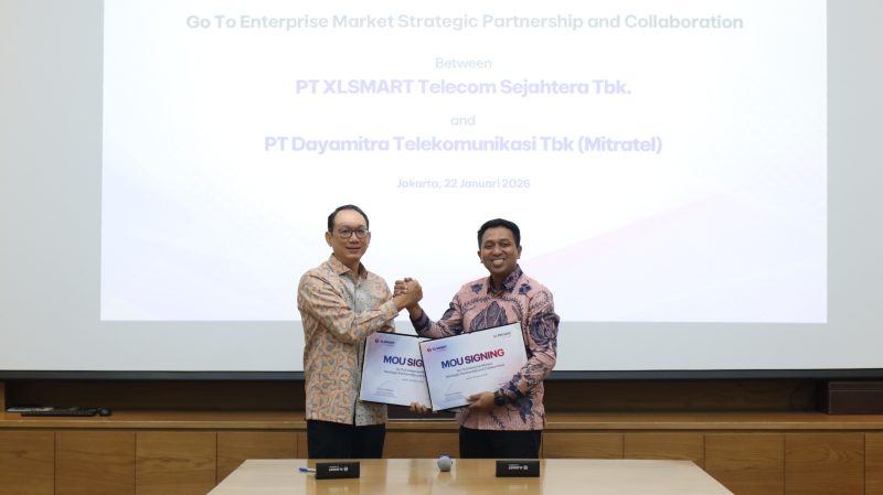 Keterangan foto :

XLSMART FOR BUSINESS (Ki-ka): Andrijanto Muljono, Director & Chief Enterprise Strategic Relationship Officer XLSMART dan Agus Winarno, Direktur Bisnis Mitratel usai penandatanganan Nota Kesepahaman (MoU) kemitraan strategis XLSMART for Business dengan Mitratel di Jakarta (22/1). Kemitraan ini dilakukan kedua belah pihak untuk bersama-sama mendukung percepatan digitalisasi dan  memperluas penetrasi layanan dan solusi bisnis ke pasar korporasi di Indonesia.