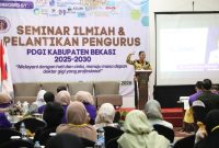 Plt Bupati Bekasi dr. Asep Surya Atmaja menghadiri pelantikan pengurus PDGI Kabupaten Bekasi di Hotel Java Palace Jababeka, Cikarang, Sabtu (11/4/2026).