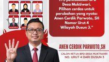 Anen Cerdik Parwoto, SH No Urut 4 Wilayah Dusun Tiga