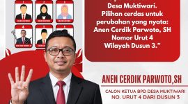 Anen Cerdik Parwoto, SH No Urut 4 Wilayah Dusun Tiga