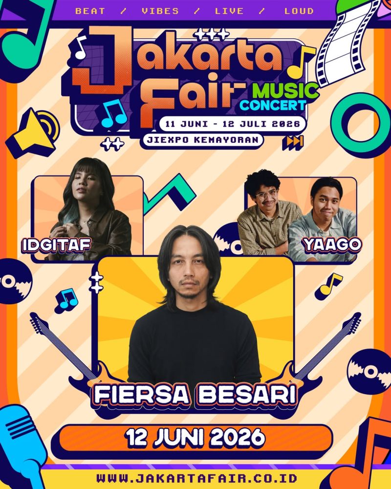Fiersa Besari saat tampil di Jakarta Fair 2026, JIEXPO Kemayoran, Jakarta.
