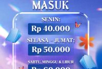 Informasi harga tiket masuk Jakarta Fair Kemayoran 2026 yang digelar pada 11 Juni–12 Juli 2026 di JIEXPO Kemayoran, Jakarta Pusat. (Foto: Dok. Jakarta Fair)