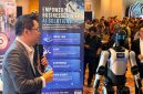 Suasana pameran teknologi dalam ajang BRAVO 500 Summit 2026 di Jakarta, menampilkan demonstrasi solusi kecerdasan buatan (AI) dan robot humanoid di booth XLSMART for BUSINESS. Acara ini menjadi momentum peluncuran ekosistem ESTA yang mengintegrasikan teknologi AI, 5G, dan otomasi untuk mendukung transformasi digital perusahaan di Indonesia.
