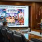 Peserta memaparkan gagasan inovasi Olimpiade Vokasi Nasional dalam ajang Kompetisi Gagasan Setkab Gengs di hadapan Sekretaris Kabinet Teddy Indra Wijaya.