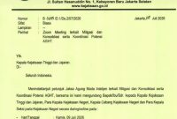 Surat internal Kejaksaan Agung Republik Indonesia mengenai agenda Zoom Meeting bertajuk Mitigasi, Konsolidasi, dan Koordinasi Potensi AGHT yang beredar di media sosial dan menjadi sorotan publik di tengah penyidikan dugaan korupsi sektor batu bara. Foto: Istimewa.