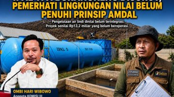 Anggota Komisi III DPRD Kabupaten Bekasi Ombi Hari Wibowo (kiri) bersama Ketua Umum Ahli Salam Semesta sekaligus pemerhati lingkungan Edvin Gunawan (kanan) menyoroti kondisi Instalasi Pengolahan Air Limbah (IPAL) di TPA Burangkeng, Kabupaten Bekasi. Mereka menilai pengelolaan air lindi belum terintegrasi secara optimal dan mendorong percepatan operasional fasilitas IPAL agar memenuhi prinsip Analisis Mengenai Dampak Lingkungan (AMDAL).