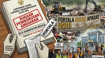 Ilustrasi temuan Badan Pemeriksa Keuangan (BPK) terkait dugaan pemborosan anggaran sebesar Rp24,56 miliar di Dinas Lingkungan Hidup (DLH) Kabupaten Bekasi. Forum Tata Kelola (FORTALA) Indonesia mendesak aparat penegak hukum mengusut temuan tersebut serta meminta pemerintah daerah membuka hasil tindak lanjut secara transparan.
