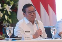 Gubernur DKI Jakarta Pramono Anung memaparkan realisasi APBD DKI Jakarta hingga Triwulan II 2026 dalam konferensi pers Jakarta Budget Talks di Pendopo Balai Kota Jakarta, Rabu (22/7/2026).