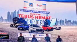 Peresmian booth Astra Financial melalui ACC dan Toyota Astra Finance (TAF) pada ajang GIIAS 2026 di ICE BSD City, Tangerang, Rabu (29/7). Astra Financial menghadirkan program pembiayaan “Tebus Hemat” dengan manfaat hingga Rp6,9 juta sebagai bagian dari dukungan terhadap pertumbuhan industri otomotif nasional.
